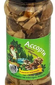 YES! Pilze Assorti mit Knoblauch 280g YES! Грибное ассорти малосоленное 280г-Copy